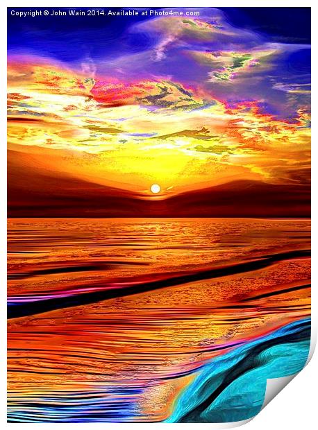 Sunset in the Bay Print by John Wain