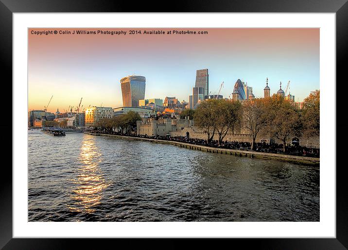  City Of London from Tower Bridge Framed Mounted Print by Colin Williams Photography