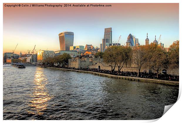  City Of London from Tower Bridge Print by Colin Williams Photography