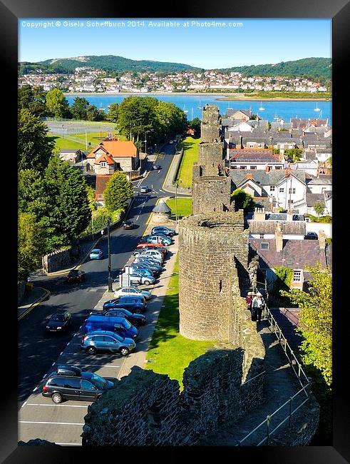  Town Walls in Conwy Framed Print by Gisela Scheffbuch