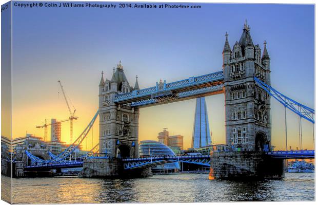  The Sun Goes Down, Tower Bridge Canvas Print by Colin Williams Photography