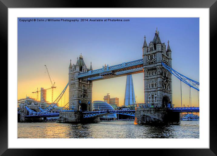  The Sun Goes Down, Tower Bridge Framed Mounted Print by Colin Williams Photography