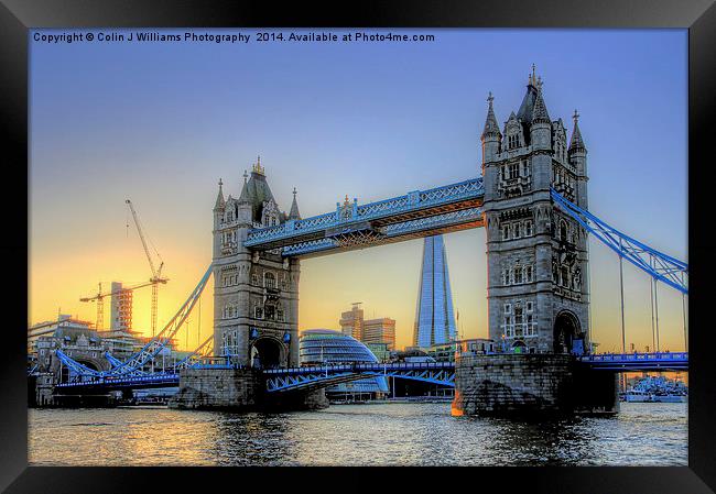  The Sun Goes Down, Tower Bridge Framed Print by Colin Williams Photography