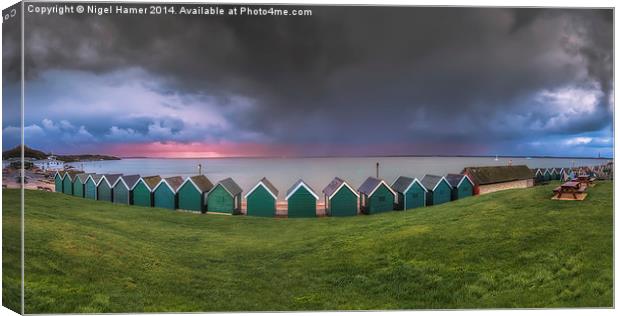 Gurnard Bay Panorama #2 Canvas Print by Wight Landscapes