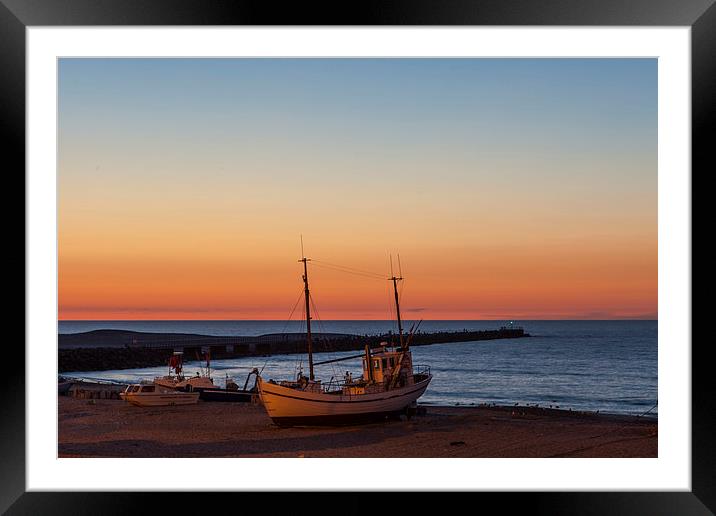 Sunset at the harbor Framed Mounted Print by Thomas Schaeffer