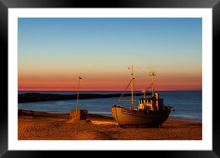 Sunset at the harbor Framed Mounted Print by Thomas Schaeffer