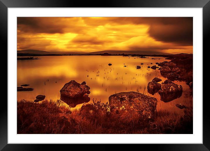  Sunset over Scottish Loch Framed Mounted Print by Sam Smith