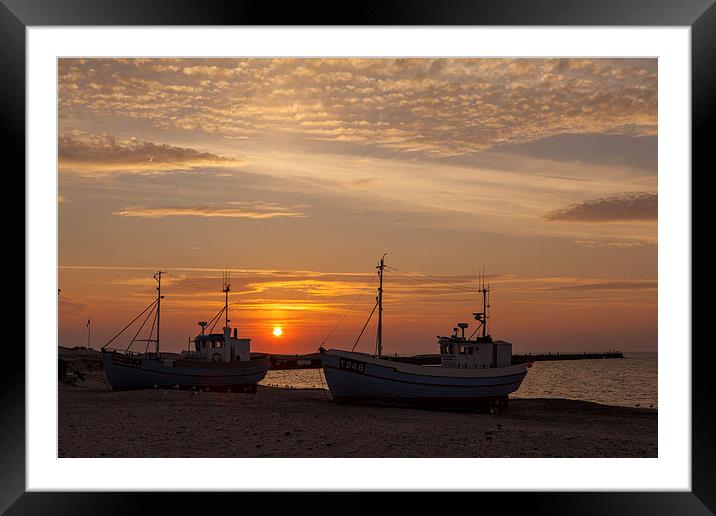 Sunset at the harbor Framed Mounted Print by Thomas Schaeffer