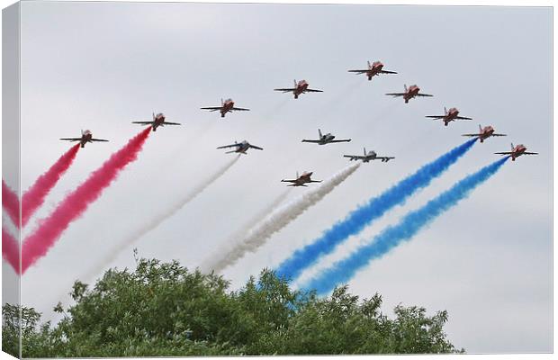 Red Arrows 50th anniversary Flypast Canvas Print by Rachel & Martin Pics