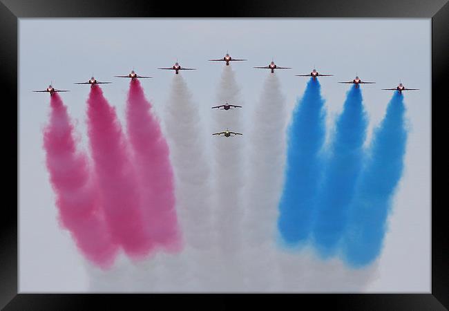  Red Arrows and Gnats flypast Framed Print by Rachel & Martin Pics