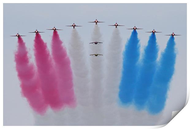  Red Arrows and Gnats flypast Print by Rachel & Martin Pics