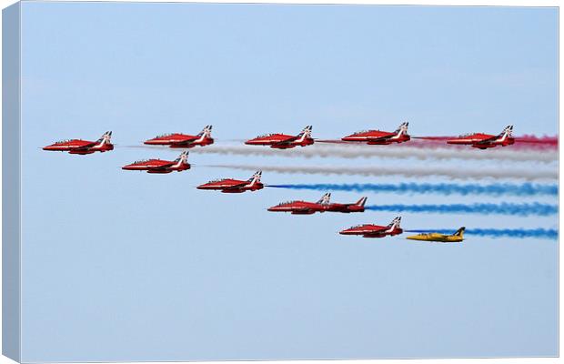  Red Arrows and gnats flypast Canvas Print by Rachel & Martin Pics