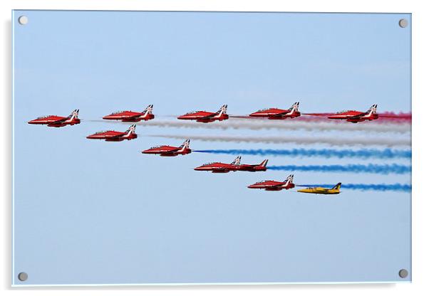  Red Arrows and gnats flypast Acrylic by Rachel & Martin Pics
