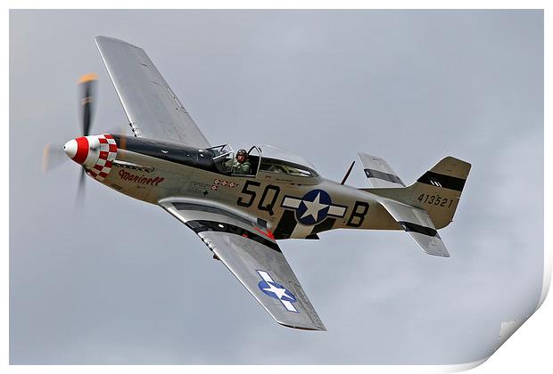  P-51 Mustang Marinell topside pass Print by Rachel & Martin Pics