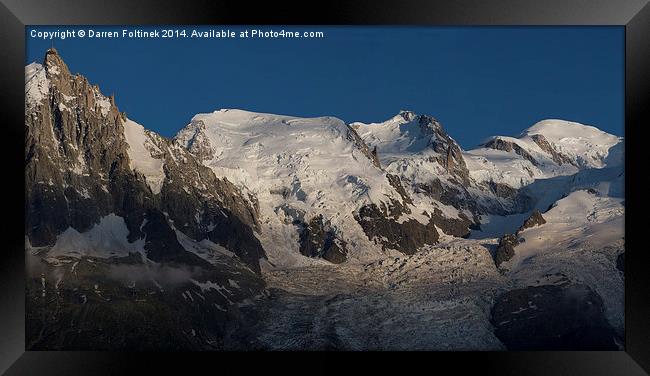 Mont Blanc Massif, Chamonix, France Framed Print by Darren Foltinek