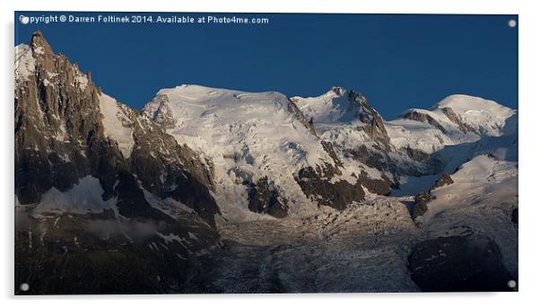Mont Blanc Massif, Chamonix, France Acrylic by Darren Foltinek