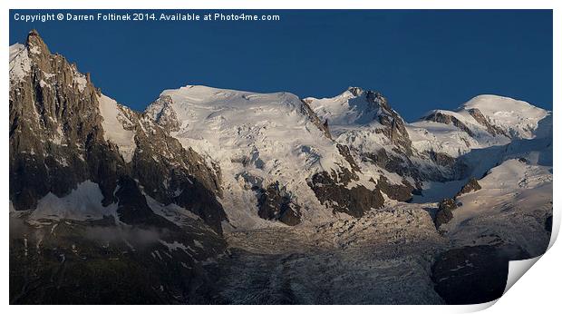 Mont Blanc Massif, Chamonix, France Print by Darren Foltinek