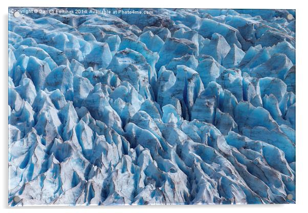 Mendenhall Glacier Crevasses, Alaska  Acrylic by Darren Foltinek