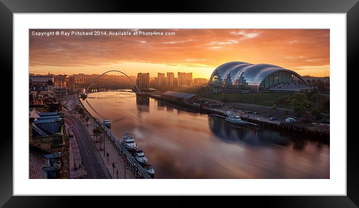  Sunrise Over The Tyne Framed Mounted Print by Ray Pritchard