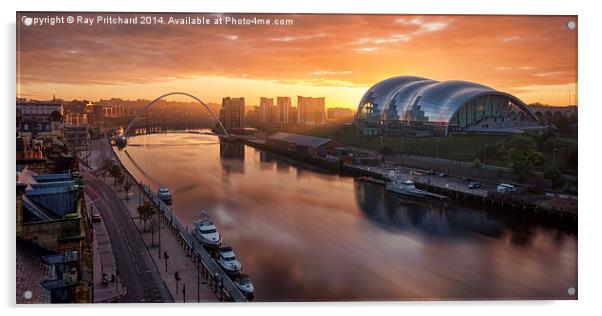  Sunrise Over The Tyne Acrylic by Ray Pritchard