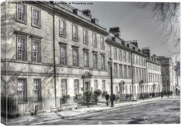 Bath  Victorian Terrace houses Canvas Print by Andrew Heaps