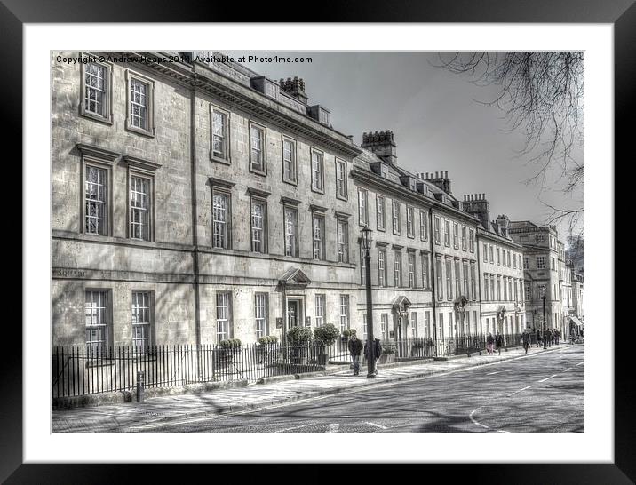 Bath  Victorian Terrace houses Framed Mounted Print by Andrew Heaps