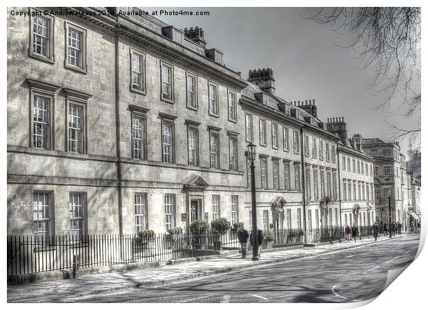 Bath  Victorian Terrace houses Print by Andrew Heaps