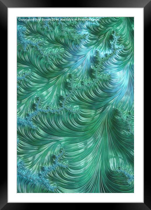 Turquoise Swirls - A Fractal Abstract Framed Mounted Print by Ann Garrett