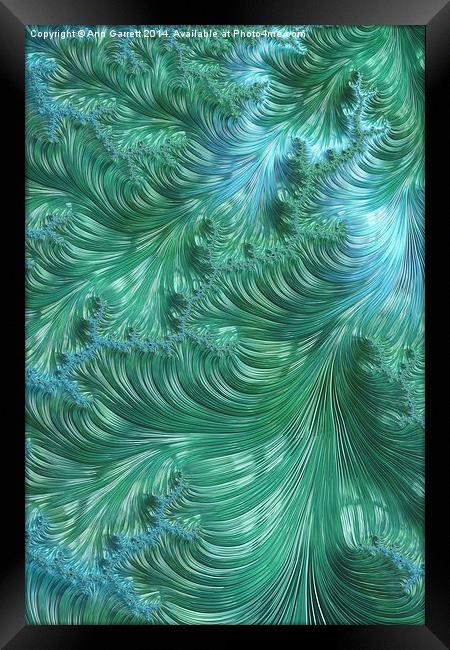 Turquoise Swirls - A Fractal Abstract Framed Print by Ann Garrett