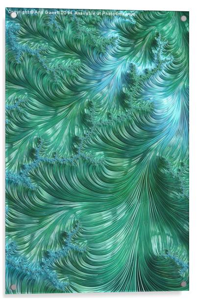 Turquoise Swirls - A Fractal Abstract Acrylic by Ann Garrett