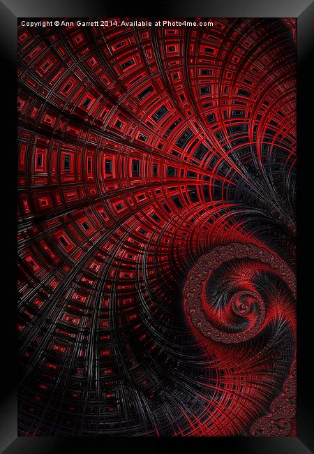 Red Box - A Fractal Abstract Framed Print by Ann Garrett