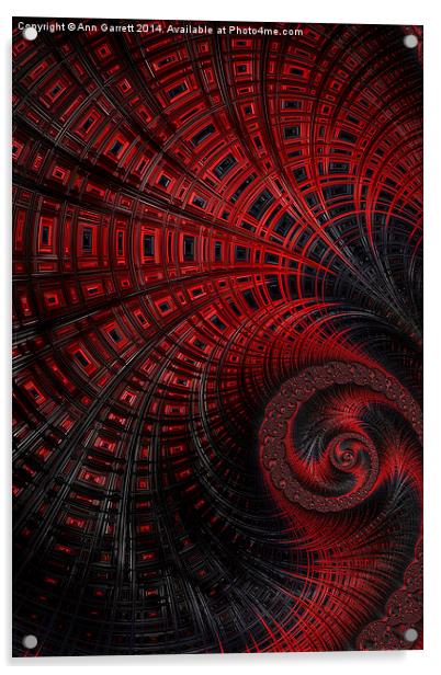 Red Box - A Fractal Abstract Acrylic by Ann Garrett