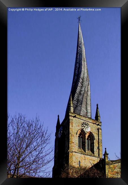 Chesterfield's Crooked Spire  Framed Print by Philip Hodges aFIAP ,