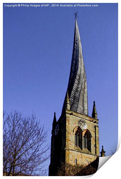 Chesterfield's Crooked Spire  Print by Philip Hodges aFIAP ,