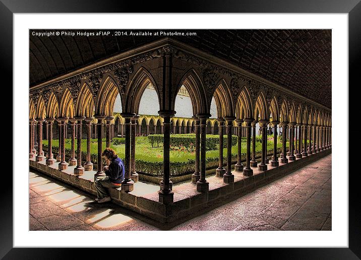  Cloisters , Mont san Michel Framed Mounted Print by Philip Hodges aFIAP ,
