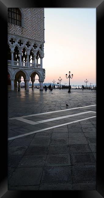 Doge Palace in San Marco, Venice Italy at sun rise Framed Print by Jonathan Evans