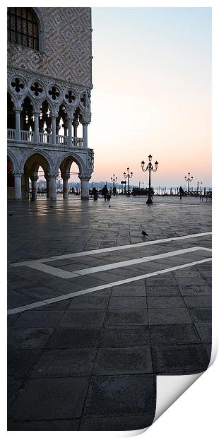 Doge Palace in San Marco, Venice Italy at sun rise Print by Jonathan Evans