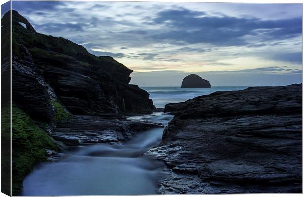  The Stream at Trebarwith Canvas Print by David Wilkins