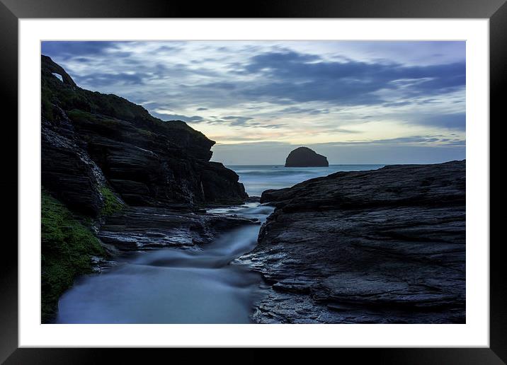  The Stream at Trebarwith Framed Mounted Print by David Wilkins