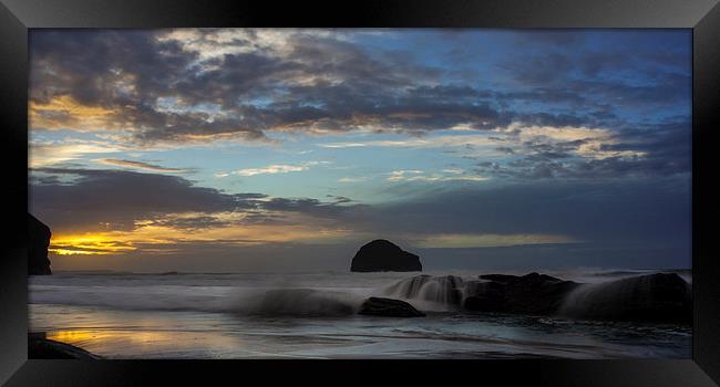  Sunset at Trebarwith Framed Print by David Wilkins