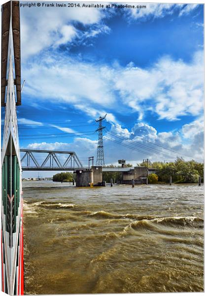 Approaching one of the many Rhine bridges. Canvas Print by Frank Irwin