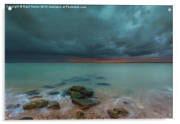 Gurnard Bay Storm Acrylic by Wight Landscapes