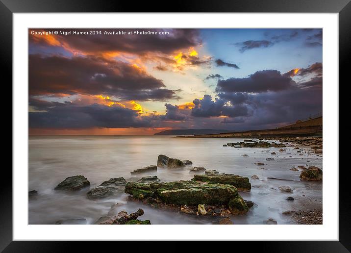Storm On The Beach Framed Mounted Print by Wight Landscapes