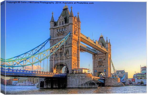  Tower Bridge The Golden Hour Canvas Print by Colin Williams Photography
