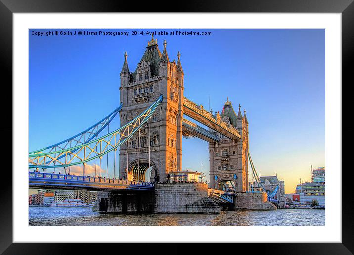  Tower Bridge The Golden Hour Framed Mounted Print by Colin Williams Photography