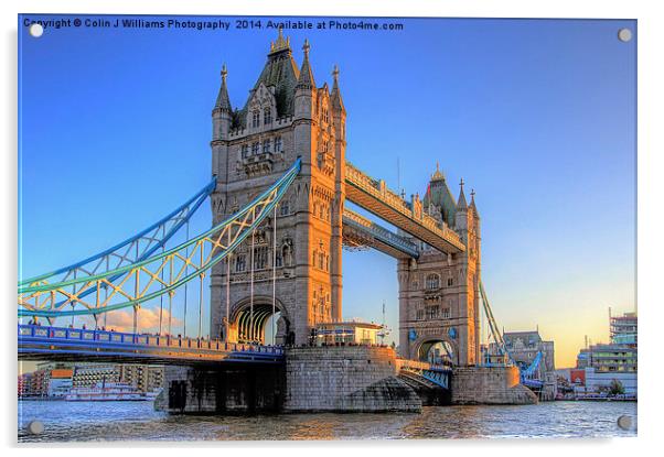  Tower Bridge The Golden Hour Acrylic by Colin Williams Photography