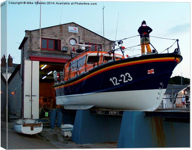  Swanage Lifeboat Canvas Print by Mike Streeter