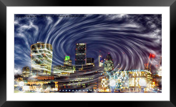  Tornado Over The City Framed Mounted Print by sylvia scotting