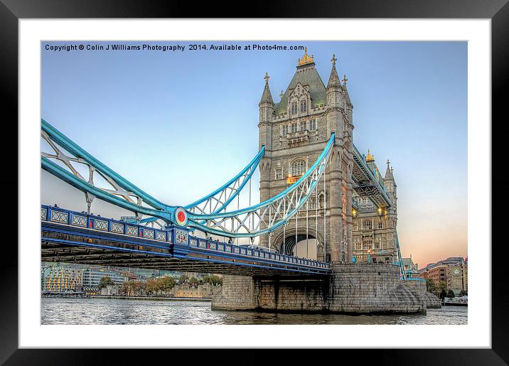   Tower Bridge From Butlers Wharf 2 Framed Mounted Print by Colin Williams Photography