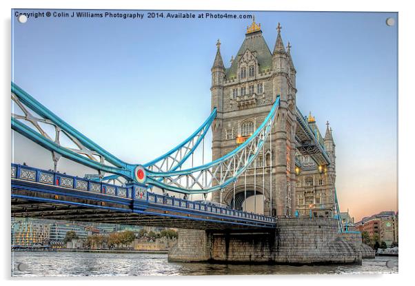   Tower Bridge From Butlers Wharf 2 Acrylic by Colin Williams Photography